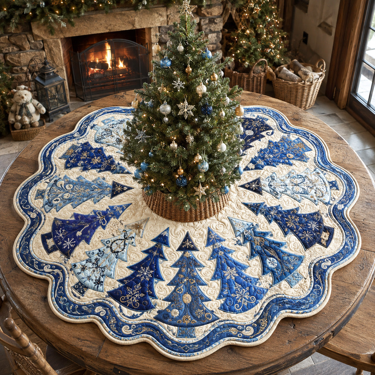 Winter Wonderland Custom Shape Quilted Table Topper SN0TV109