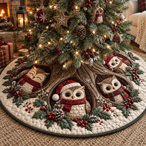 Winter Woodland Christmas Quilted Tree Skirt SN0TD647