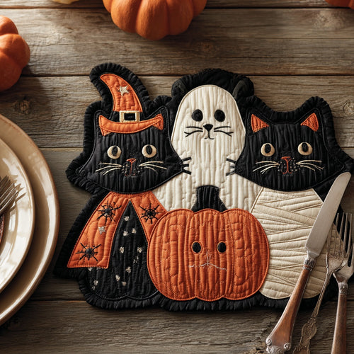 Witch Cat Books Custom Shape Quilted Placemat NCU0LV057