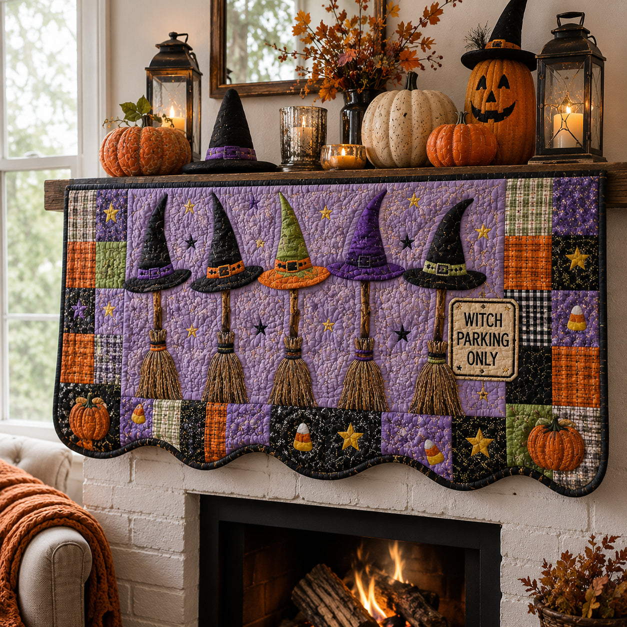 Witch Parking Quilted Mantle Scarf SN0DV289
