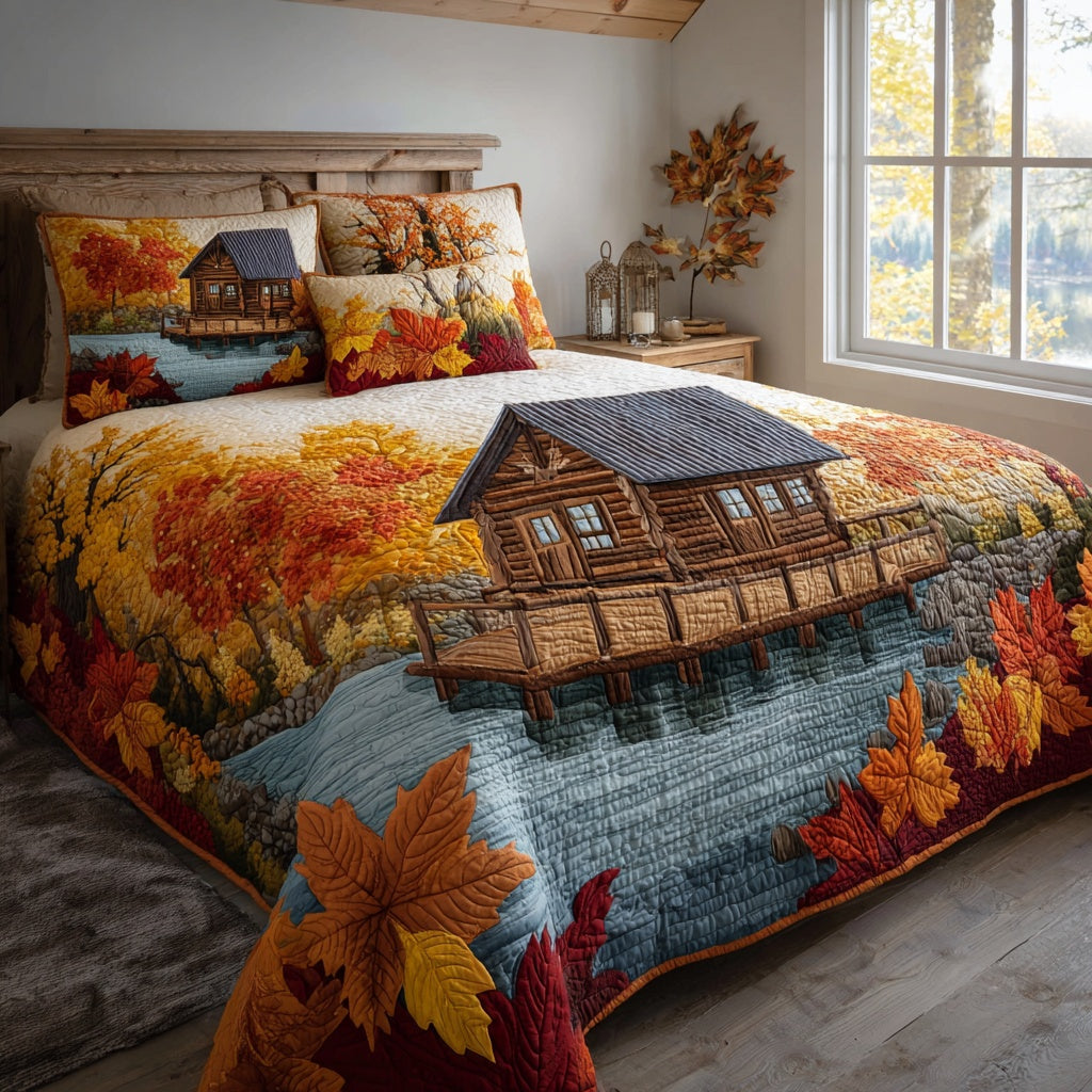 Wooden Pier 3-Piece Quilted Bedding Set NCU0LV138