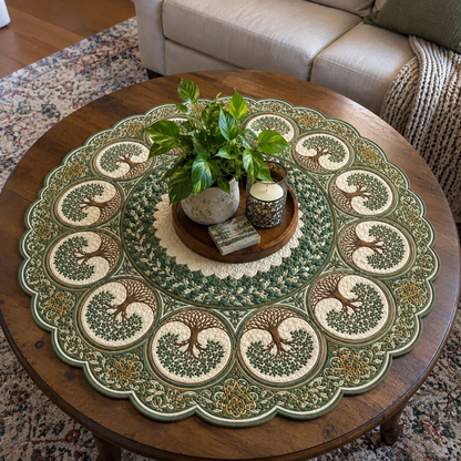 Woodland Harmony Custom Shape Quilted Table Topper SN0TV181