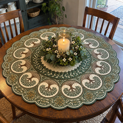 Woodland Harmony Custom Shape Quilted Table Topper SN0TV181