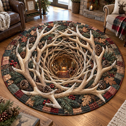 Woodland Antler Magic Quilted Round Mat SN0PT1377