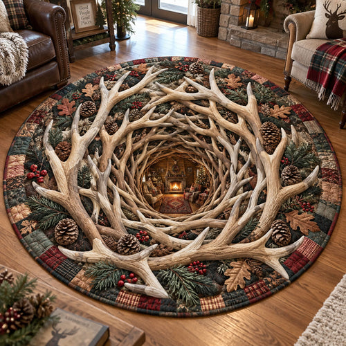 Woodland Antler Magic Quilted Round Mat SN0PT1377