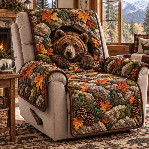 Woodland Bear Quilted Sofa Cover SN0TD1220