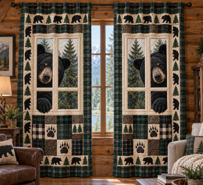 Woodland Bears Quilted Curtains SN0TV729