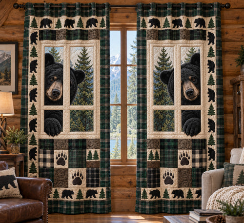 Woodland Bears Quilted Curtains SN0TV729