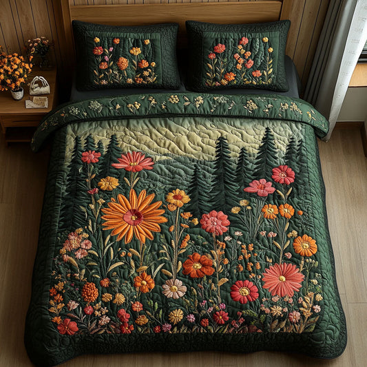Woodland Bloom 3-Piece Quilted Bedding Set NCU0DV4754