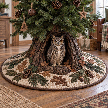 Woodland Friends Christmas Quilted Tree Skirt SN0TD646