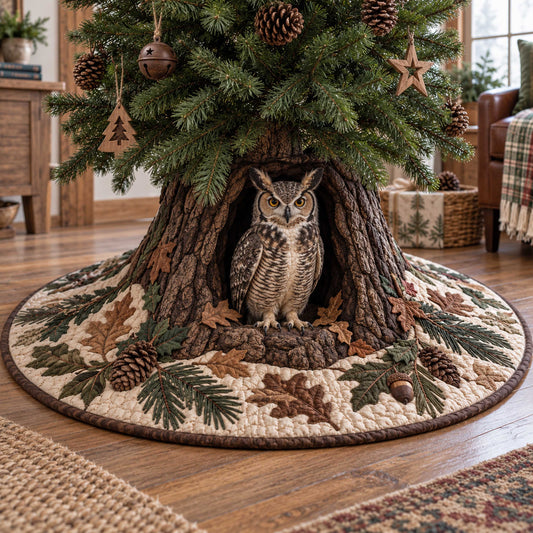 Woodland Friends Christmas Quilted Tree Skirt SN0TD646