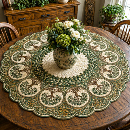 Woodland Harmony Custom Shape Quilted Table Topper SN0TV181