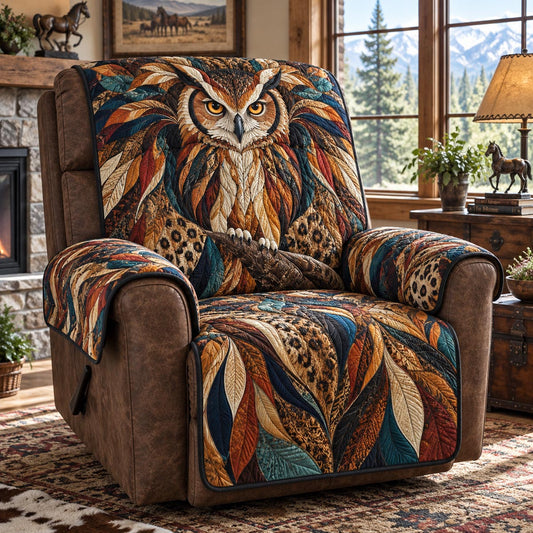 Woodland Owl Mosaic Quilted Sofa Cover SN0DV999