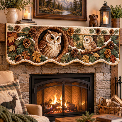 Woodland Owl Quilted Mantel Scarf SN0TD934
