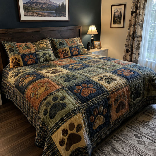 Woodland Paw Tales 3-Piece Quilted Bedding Set SN0PT250