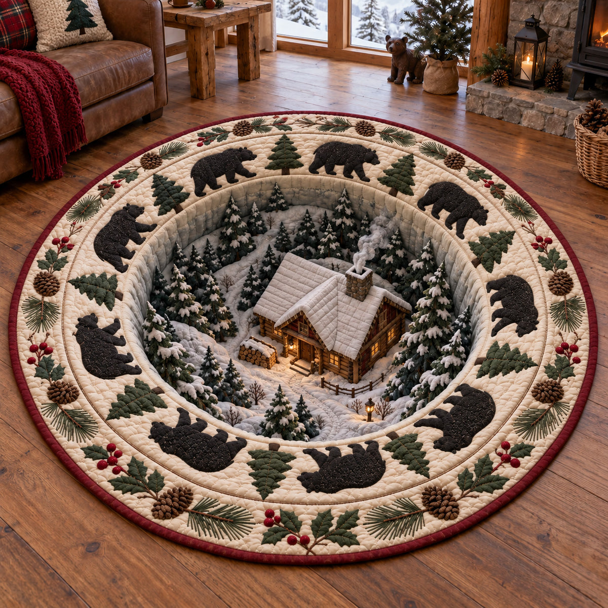 Woodland Retreat Quilted Round Mat SN0TV721