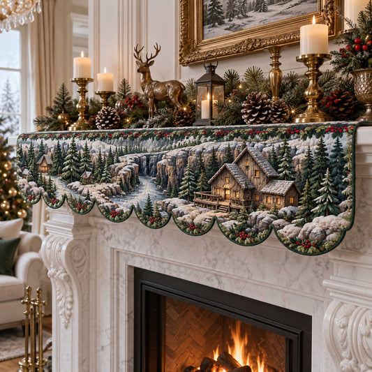 Woodland Snow Quilted Mantel Scarf SN0TD519