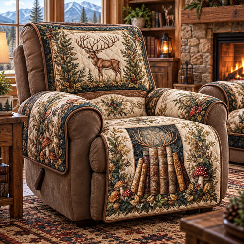 Woodland Stag Library Quilted Sofa Cover SN0PT1442