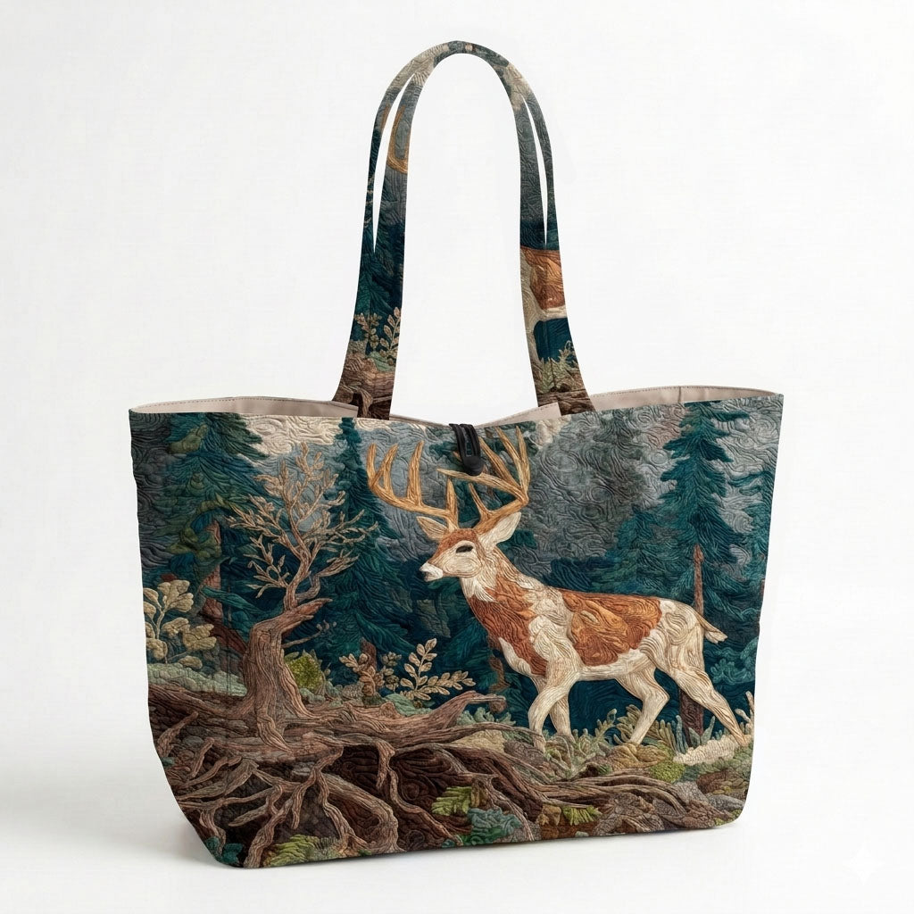 Woodland Stag Quilted Classic Tote Bag SN0DK032