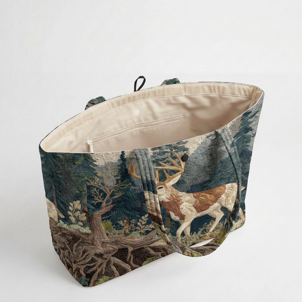 Woodland Stag Quilted Classic Tote Bag SN0DK032