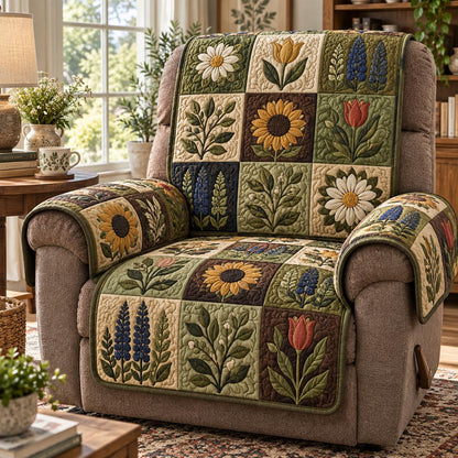 Woodland Wildflower Garden Quilted Sofa Cover SN0DV1079