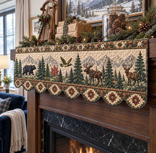 Woodland Wildlife Quilted Mantel Scarf SN0TD530