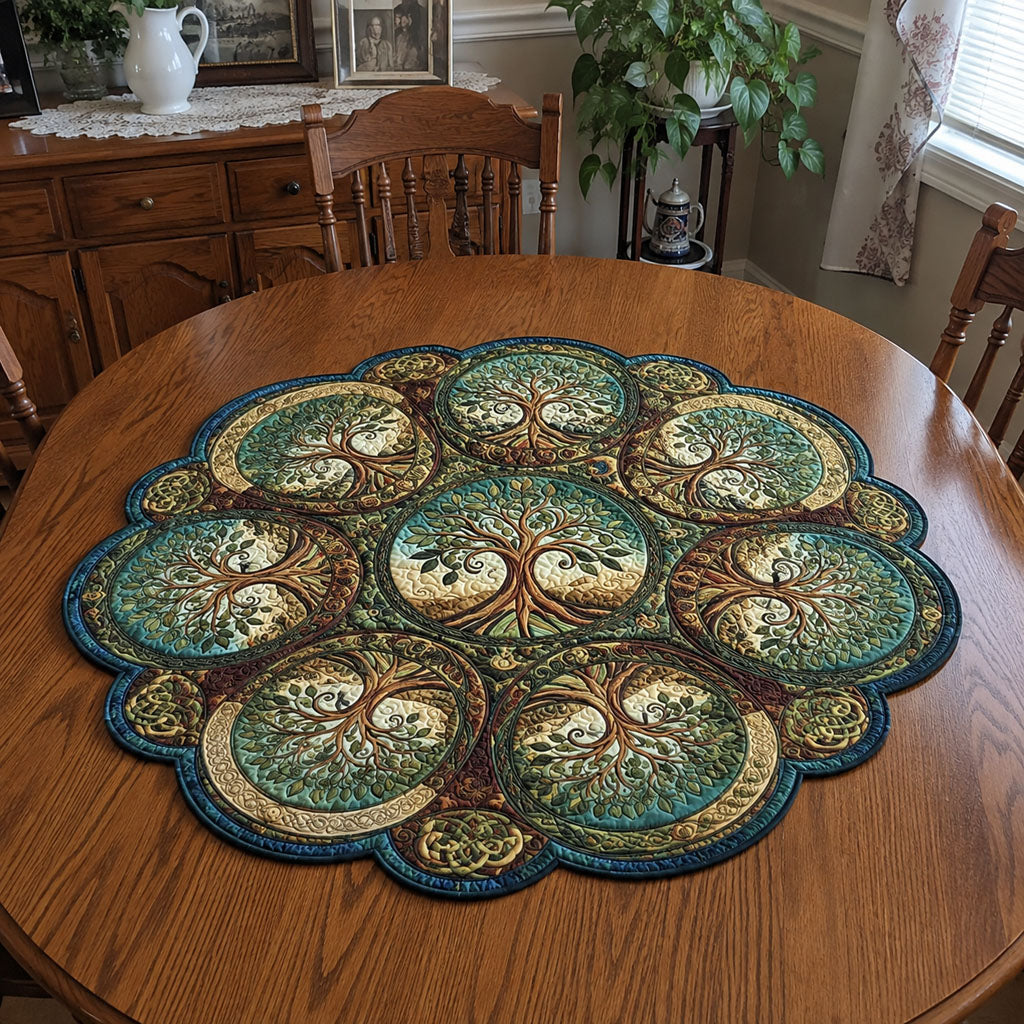 Woodland Wisdom Custom Shape Quilted Table Topper SN0PT751