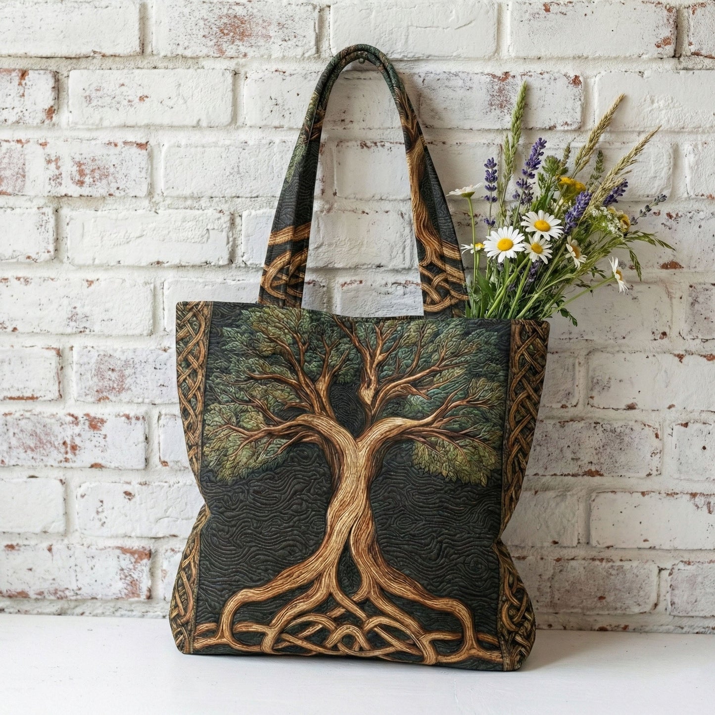 Woven Life Quilted Zipper Tote bag SN0NT009