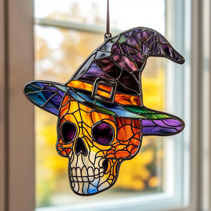 Witch Skull Halloween - Window Hanging Suncatcher NCU0PD032