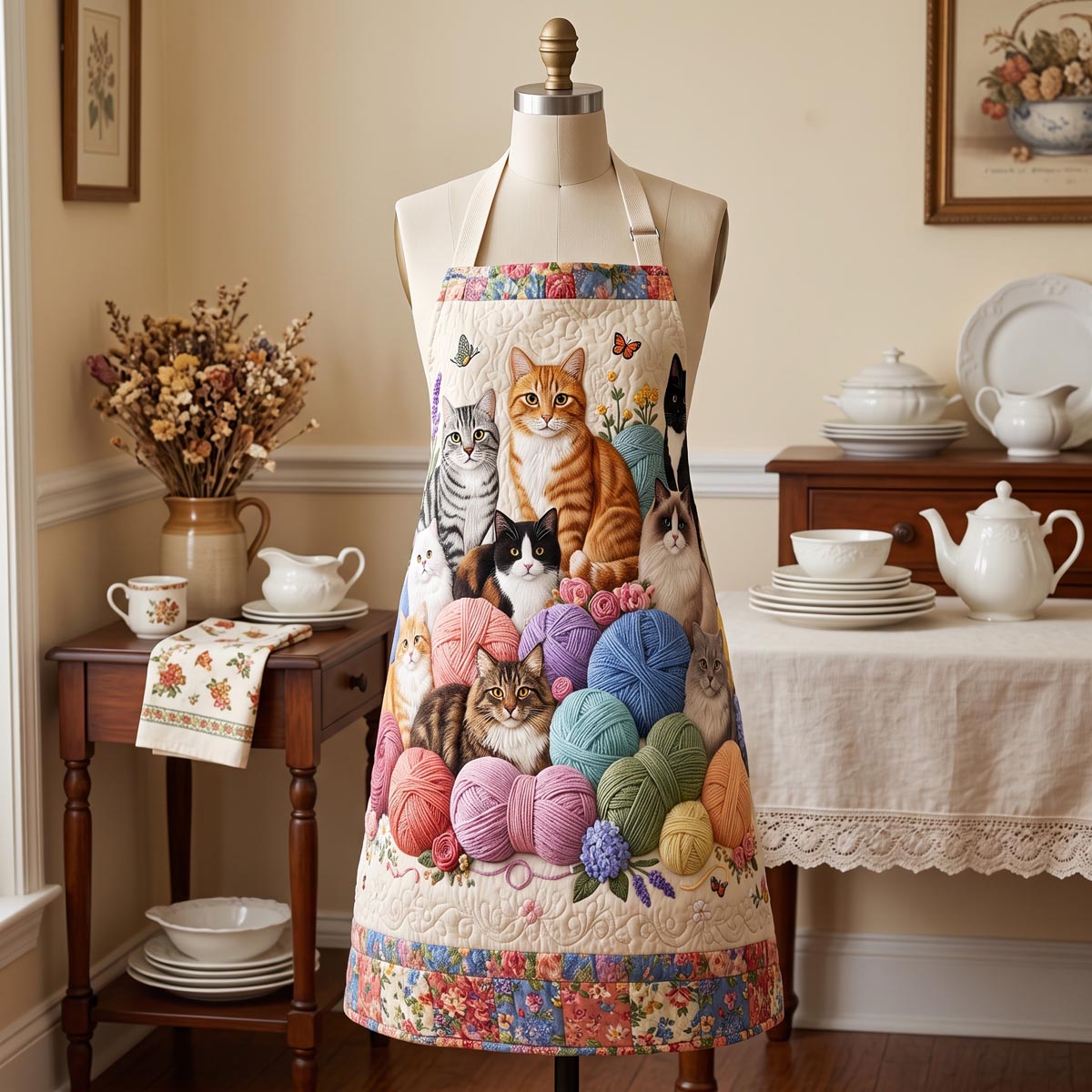 Yarn And Whiskers Quilted Apron SN0DV107