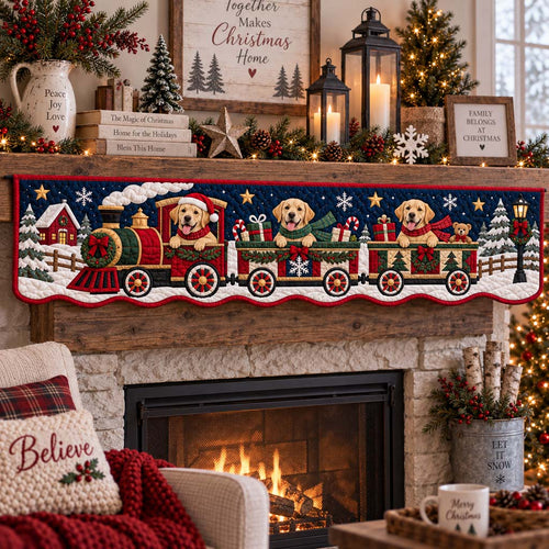 Yellow Labrador Express Quilted Mantel Scarf SN0HH0769