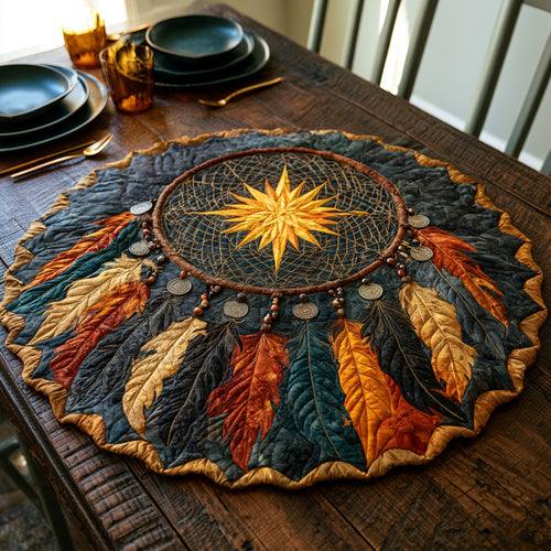 Yellow Star Custom Shape Quilted Table Topper NCU0LV229