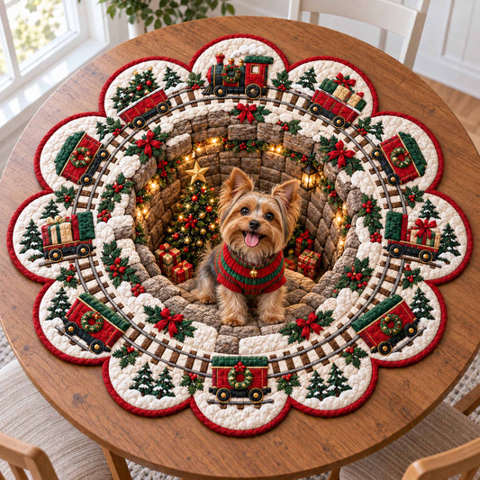 Yorkshire Terrier Magic Custom Shape Quilted Table Topper SN0TD873