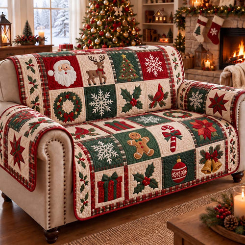 Yule Charm Quilted Sofa Cover SN0HH0571