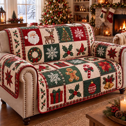 Yule Charm Quilted Sofa Cover SN0HH0571