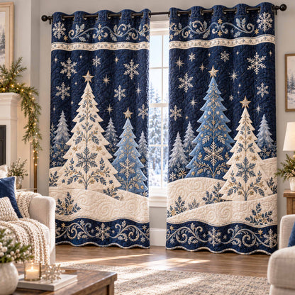 Yuletide Evergreen Quilted Curtains SN0TD1106