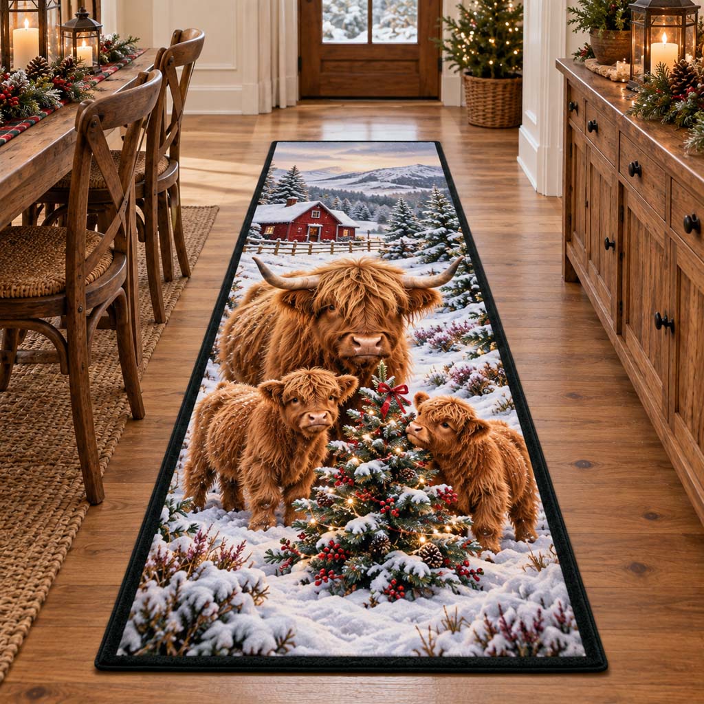 Yuletide Highland Cow Runner Carpet SN0HH0935