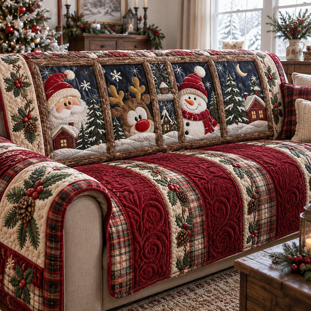Yuletide Joy Quilted Sofa Cover SN0PT1128