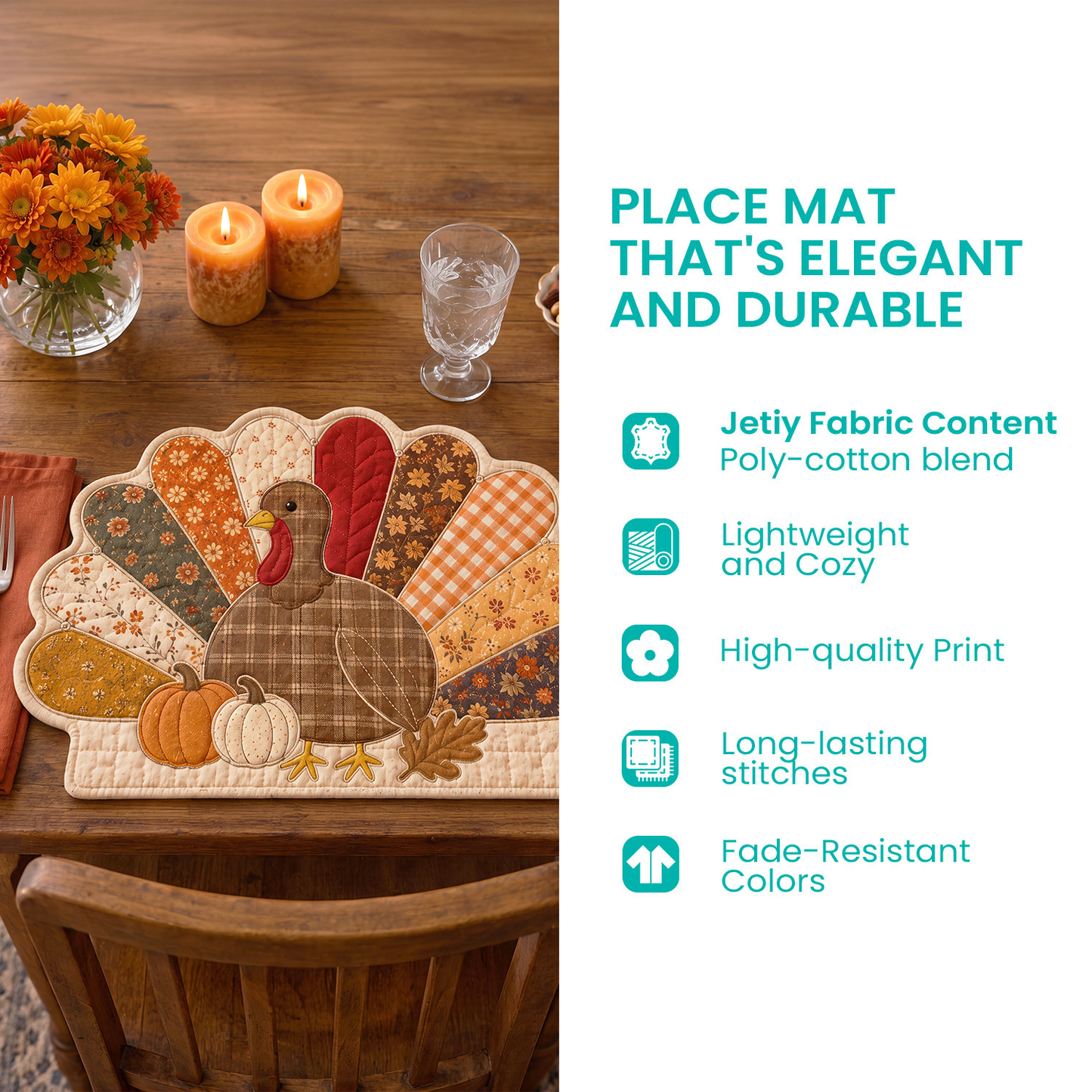 Cozy Fall Custom Shape Quilted Placemat SN0TD003