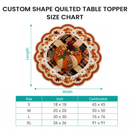 Midnight Pumpkin Design Custom Shape Quilted Table Topper SN0DV178