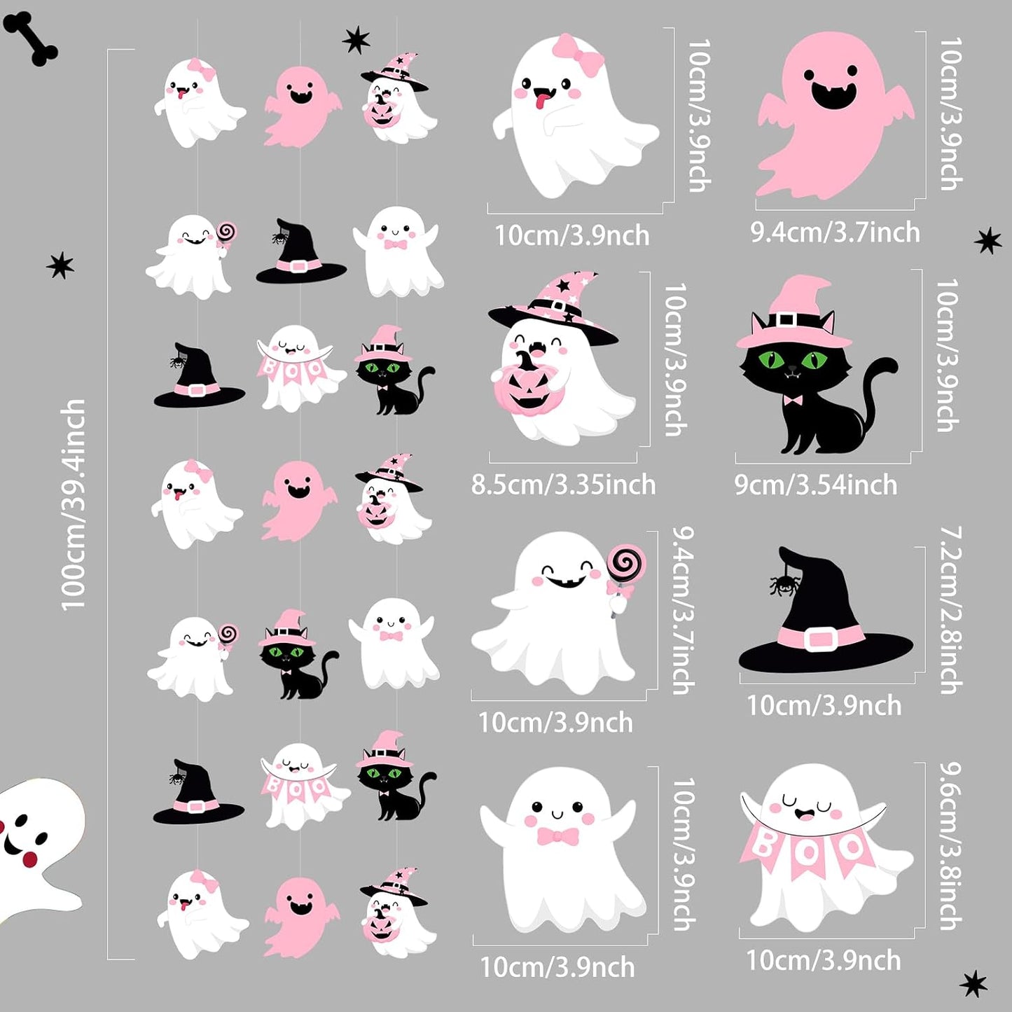 9 Pcs Halloween Hanging Garlands