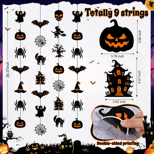 9 Pcs Halloween Hanging Garlands