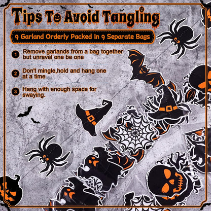 9 Pcs Halloween Hanging Garlands
