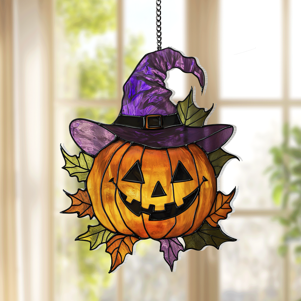 Halloween Jack-O'-Lanten - Window Hanging Suncatcher NCU0PD034