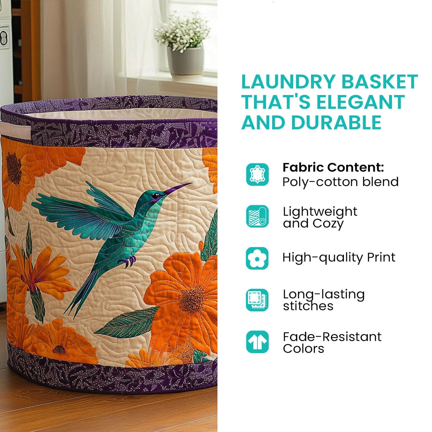 Echo Ridge Wolf Quilted Laundry Basket NCU0PTT1742