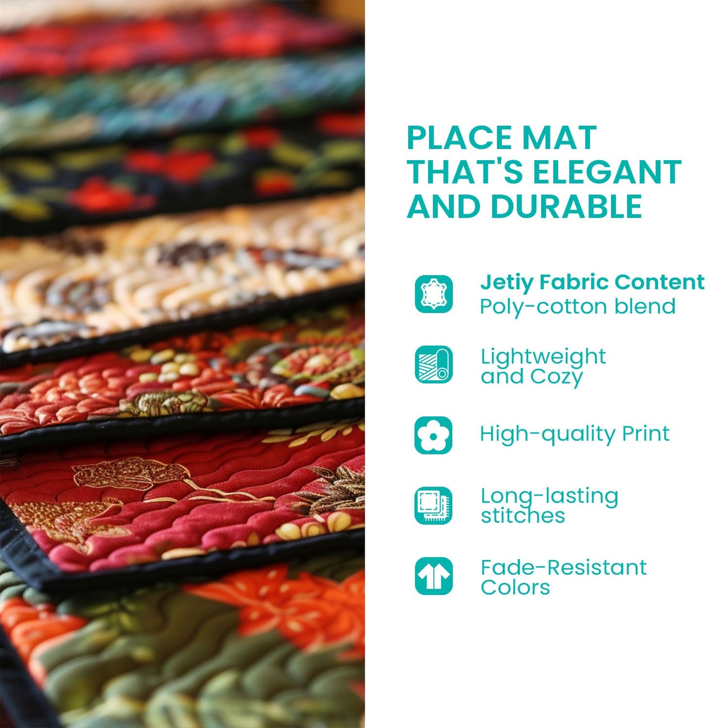 Snowy Petals Quilted Placemat NCU0PT2213