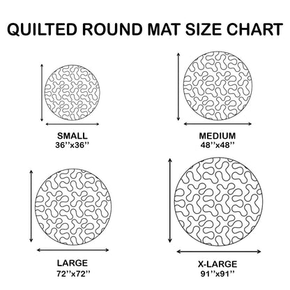 Feline Foliage Quilted Round Mat NCU0PT1126