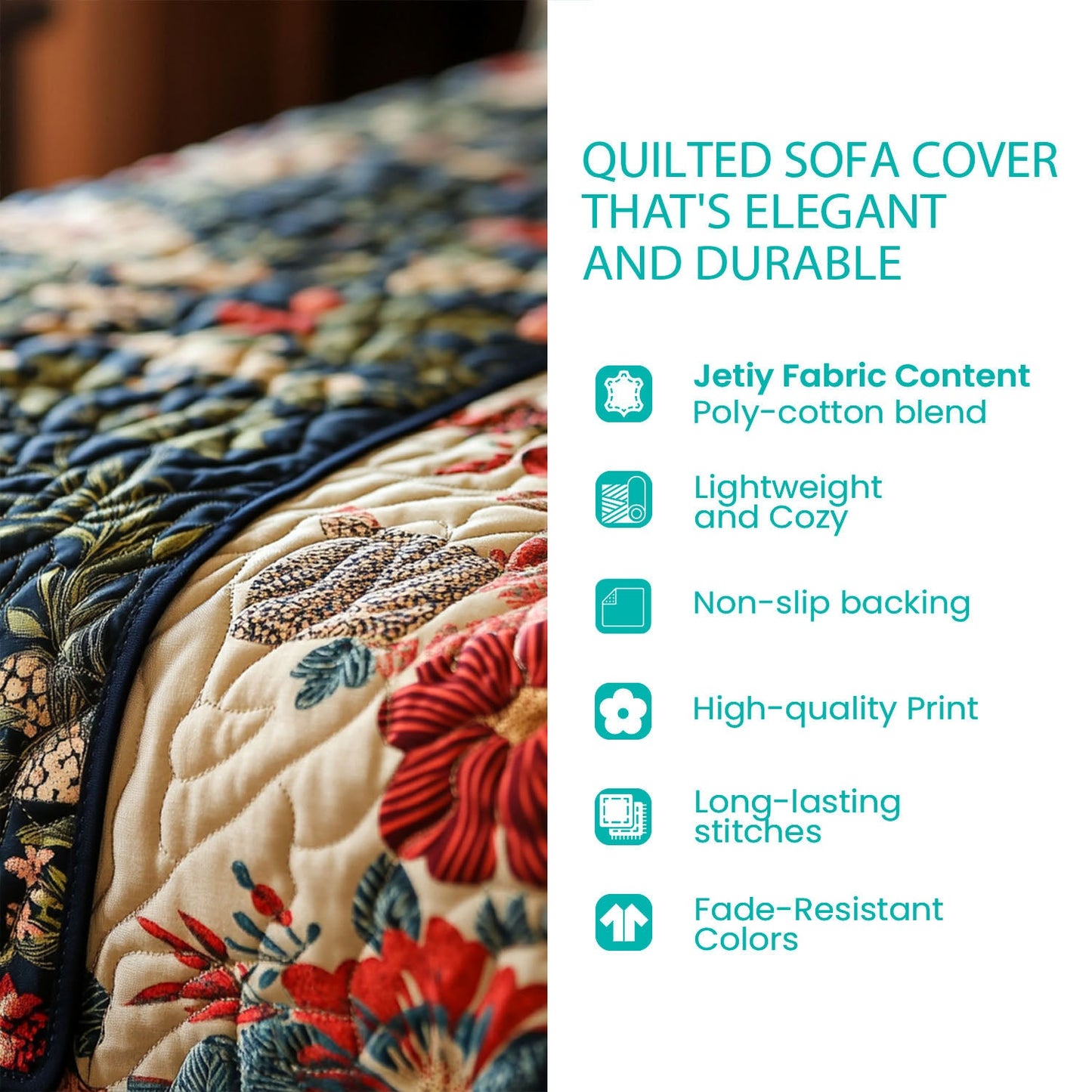 Joyful Heart Quilted Sofa Cover NCU0NT10939