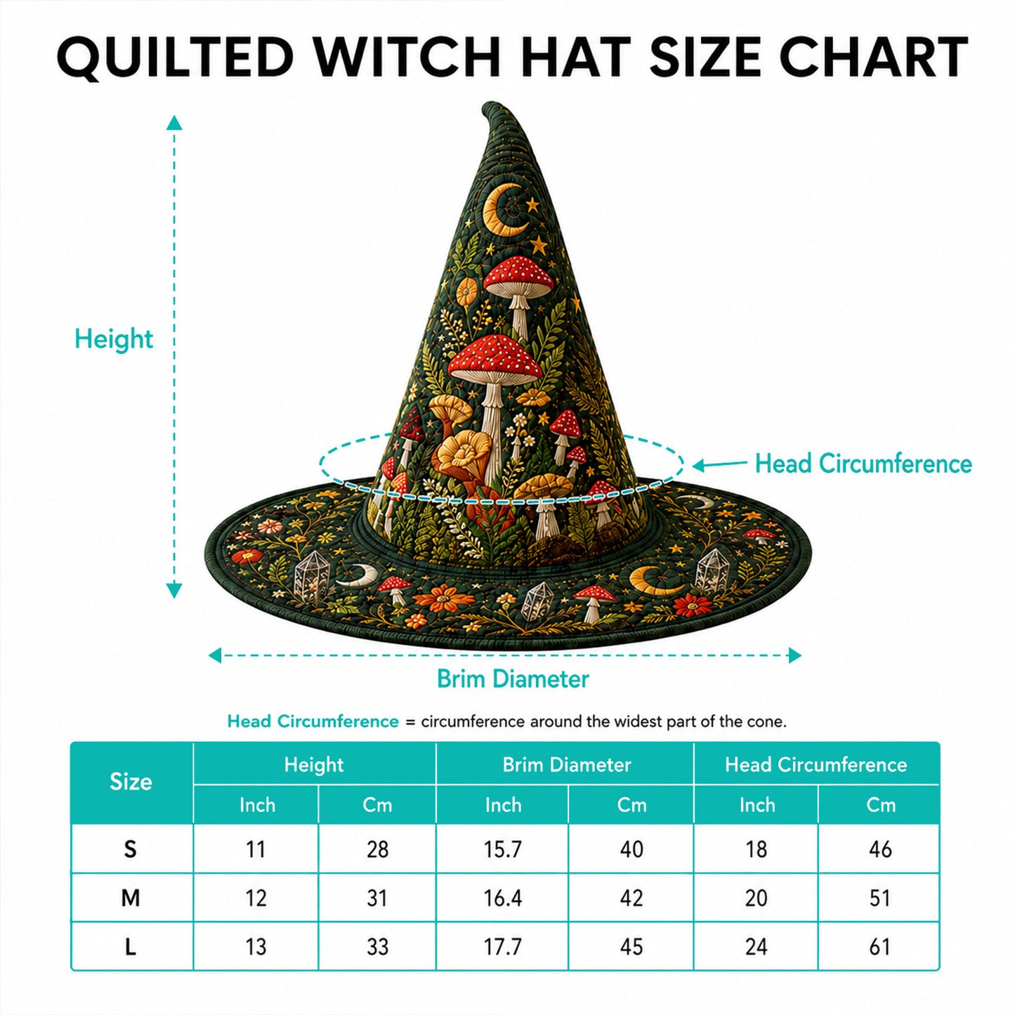 Shadow Garden Quilted Witch Hat SN0PT573